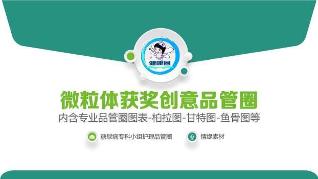 绿色微粒体风微粒体获奖创意品管圈PPT模板0
