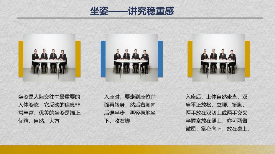 黄色商务风商务礼仪培训PPT模板3