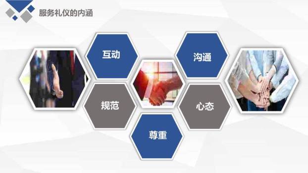深蓝色商务风营业员基本服务礼仪PPT模板2
