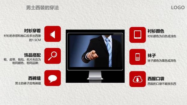 红色商务风企业商务礼仪培训PPT模板3