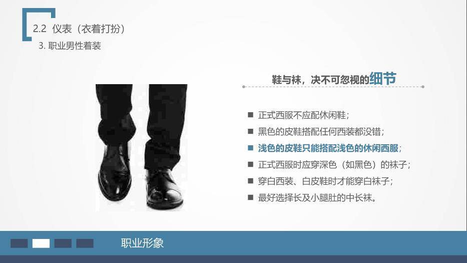 深蓝色商务风商务礼仪培训PPT模板9