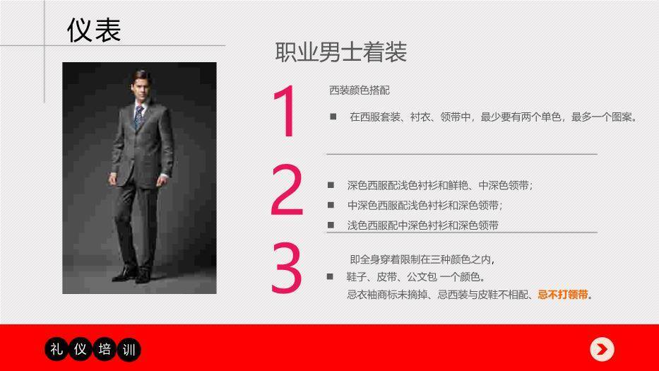 红色商务风商务礼仪培训PPT模板5