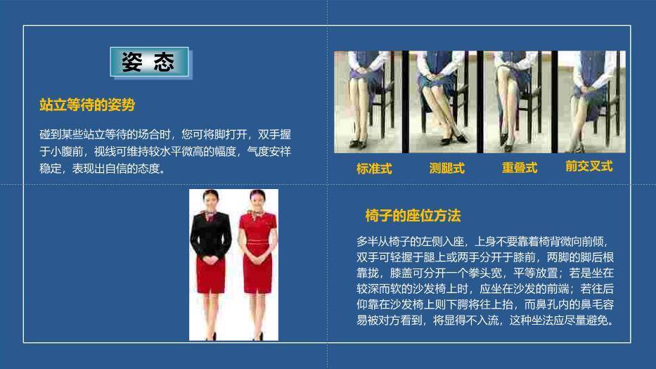蓝色商务风商务礼仪培训PPT模板7