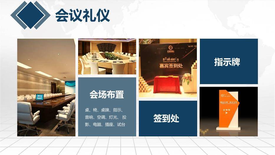 蓝绿色商务风商务礼仪培训PPT模板8