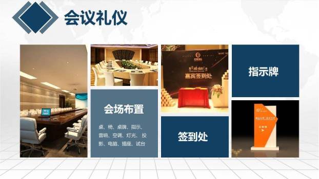 蓝绿色商务风商务礼仪培训PPT模板8