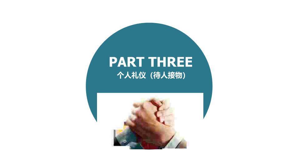 蓝绿色商务风商务礼仪培训PPT模板5