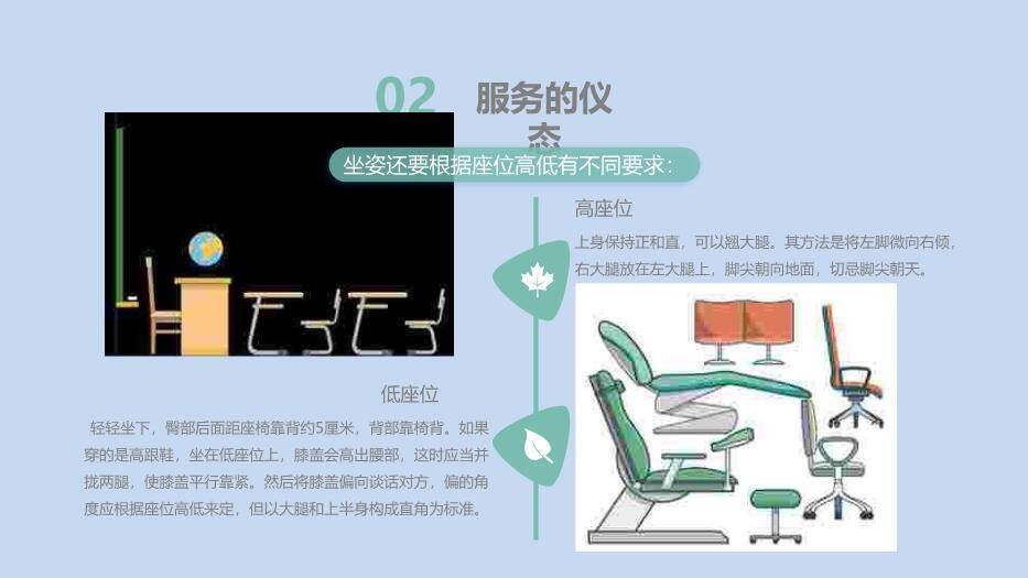 浅蓝色微立体接待礼仪培训PPT模板6