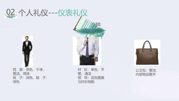 青色小清新风工作礼仪PPT模板2