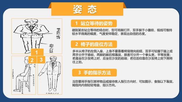 深蓝色商务风商务礼仪PPT模板8