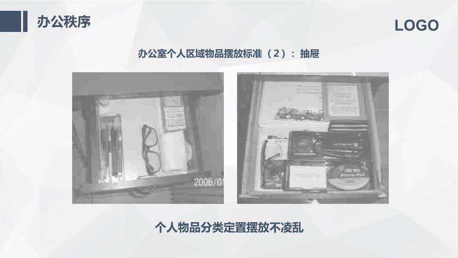 深灰色商务风企业员工办公室礼仪培训PPT模板9