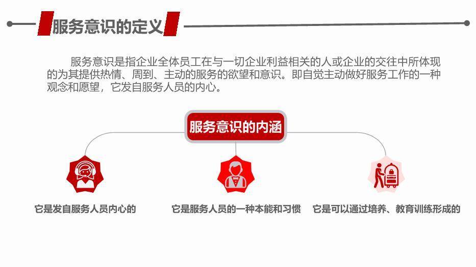 红色商务风营业员基础服务培训PPT模板5