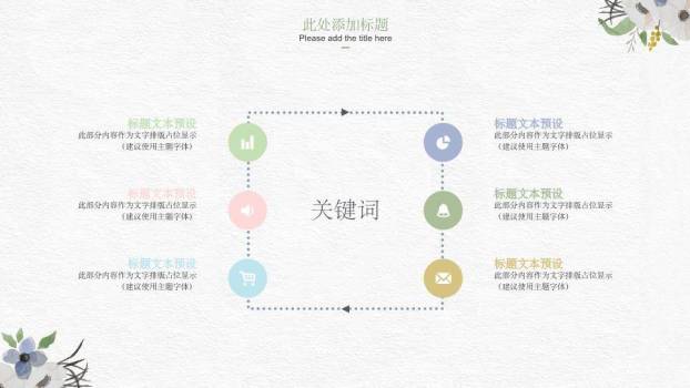 文艺风柒月你好禅意PPT模板5