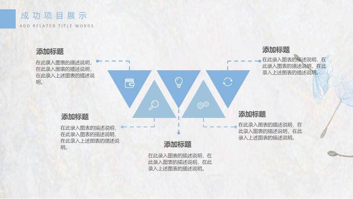 小清新水彩花朵动态数字PPT模板7