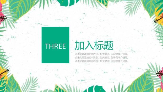 小清新热带暑期招生PPT模板6