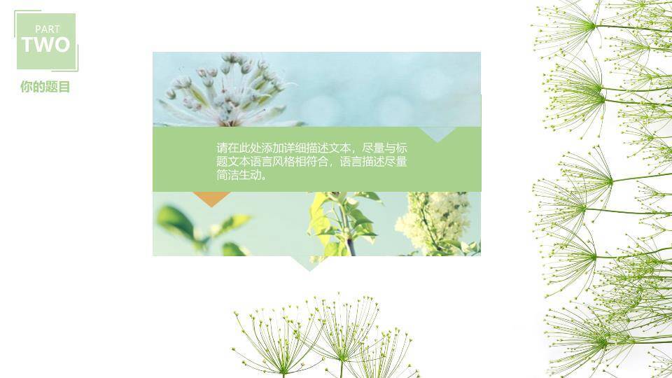 小清新极简植物述职PPT模板5