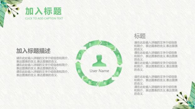 小清新绿意水彩年度总结PPT模板7