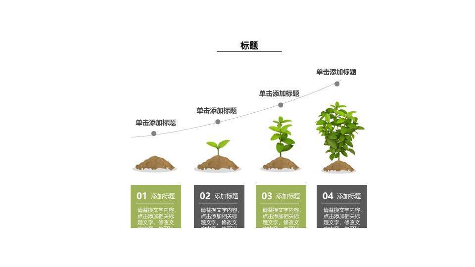 小清新绿圆小鸟知识分享PPT模板4