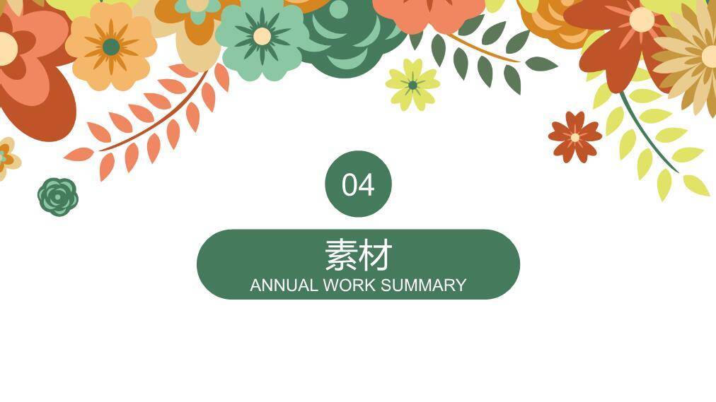 文艺风复古花卉通用PPT模板9