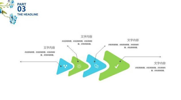 小清新蓝色勿忘我极简通用PPT模板7