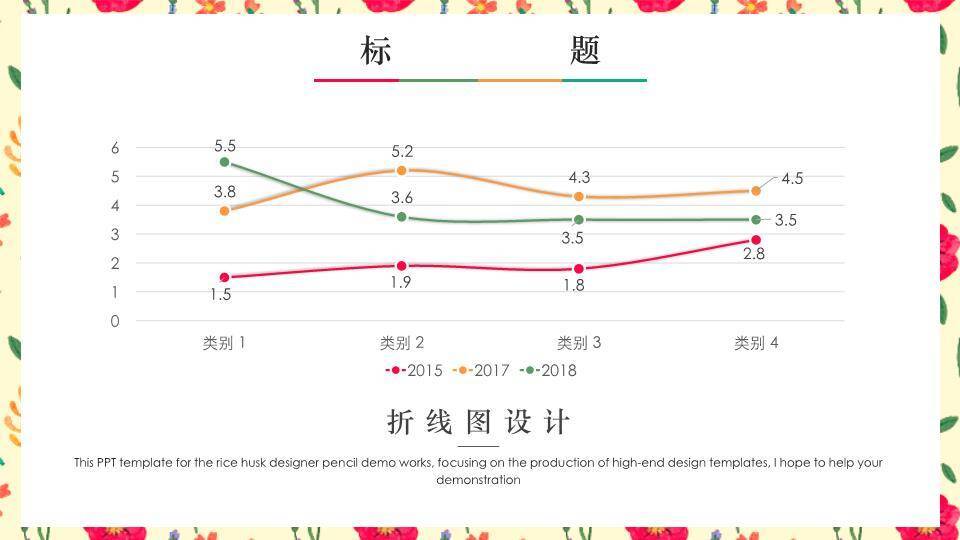 小清新碎花边框年度通用PPT模板4