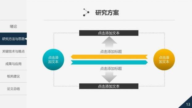 彩色锯齿艺术答辩PPT模板4