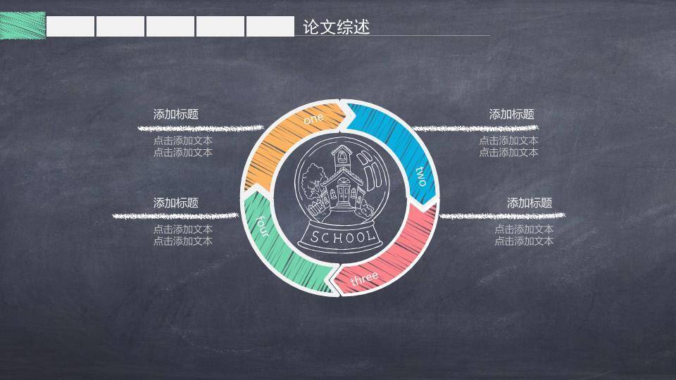 黑板粉笔字毕业答辩PPT模板6