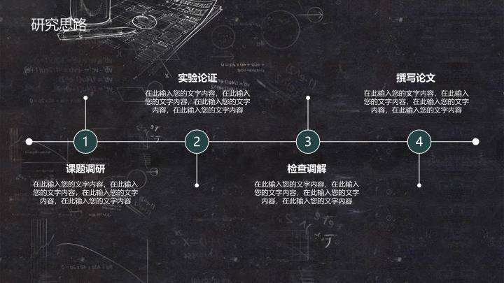 黑板学习图标毕业论文答辩PPT模板2