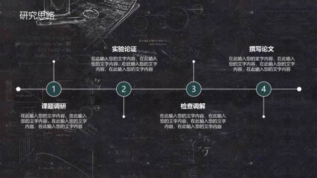 黑板学习图标毕业论文答辩PPT模板2