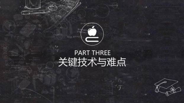 黑板学习图标毕业论文答辩PPT模板6