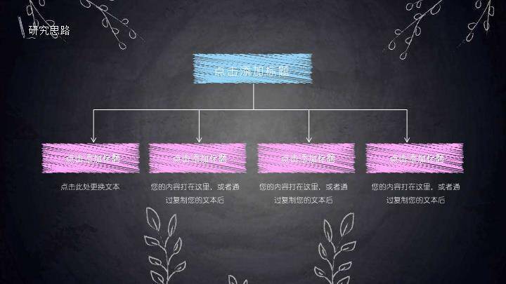彩色方块字我的论文答辩PPT模板2