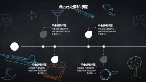 黑板涂鸦学士帽答辩PPT模板8