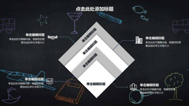 黑板涂鸦学士帽答辩PPT模板1