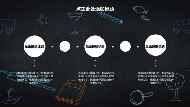 黑板涂鸦学士帽答辩PPT模板7