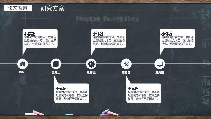 黑板英文胡萝卜趣味答辩PPT模板2