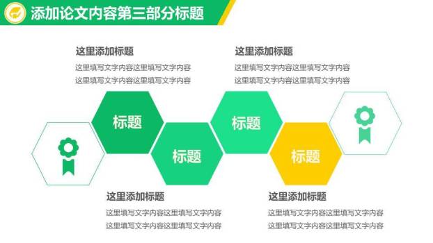 中国人民大学黄绿几何答辩PPT模板4