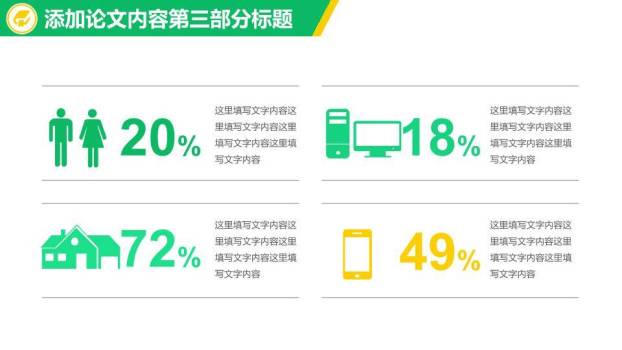 中国人民大学黄绿几何答辩PPT模板5