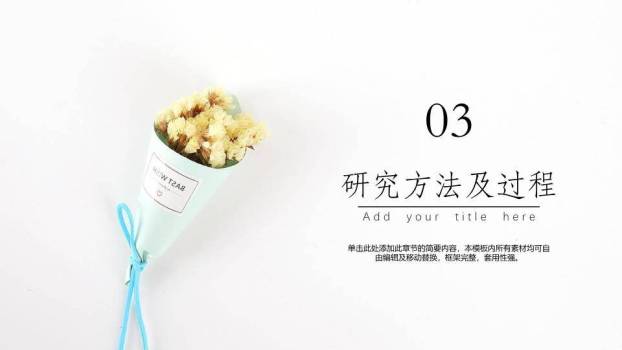 干花花束2019小清新毕业答辩PPT模板6