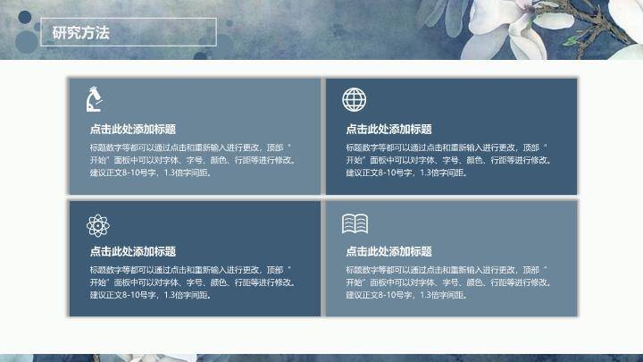 水墨玉兰精美毕业论文答辩PPT模板2