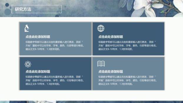 水墨玉兰精美毕业论文答辩PPT模板2