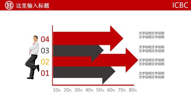 中国工商银行纯红极简权威PPT模板5