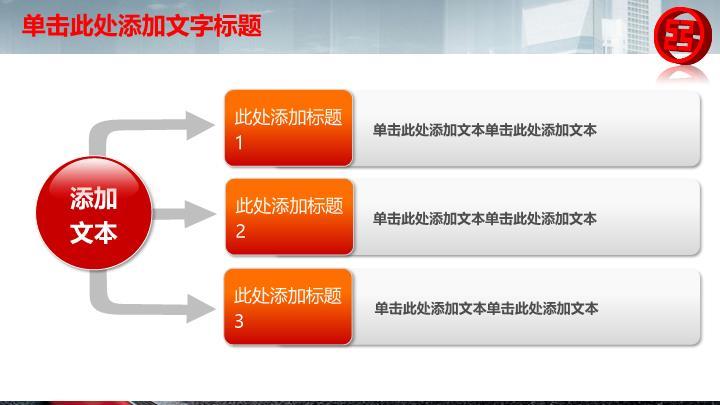 工商银行城市天际线会议PPT模板4