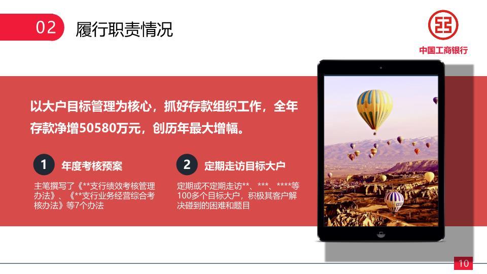 中国工商银行黑红斜纹沉稳PPT模板1