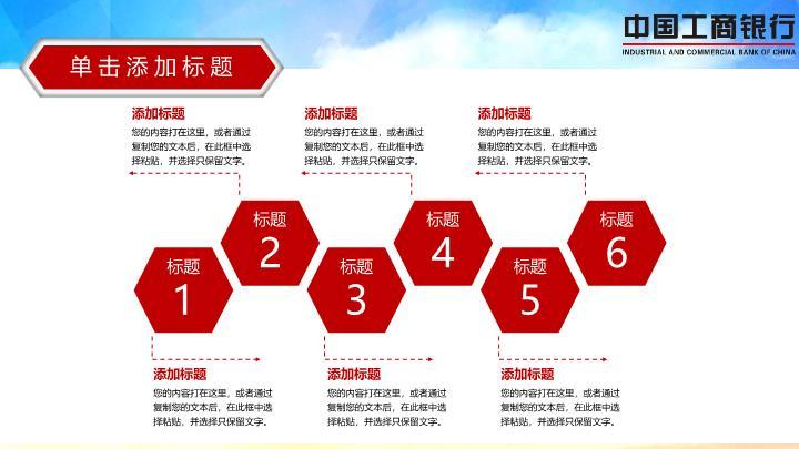 工商银行天空飞鸟清新PPT模板3