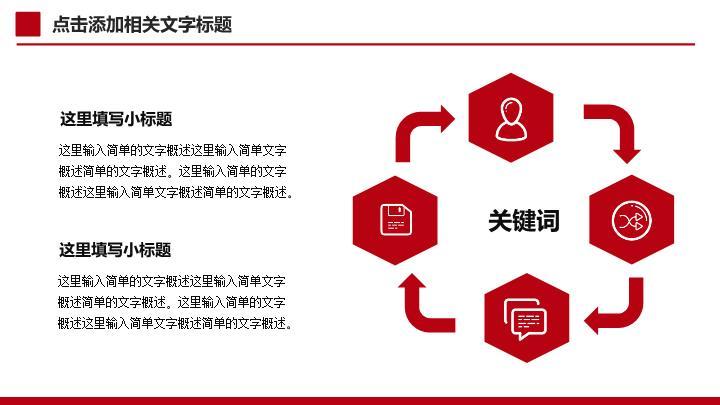 中国工商银行全红背景通用PPT模板9