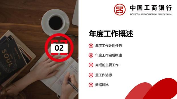 工商银行红白几何节日喜庆PPT模板1