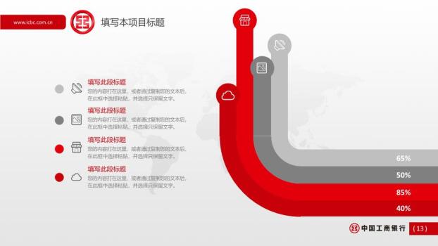 中国工商银行世界地标国际化增长PPT模板4