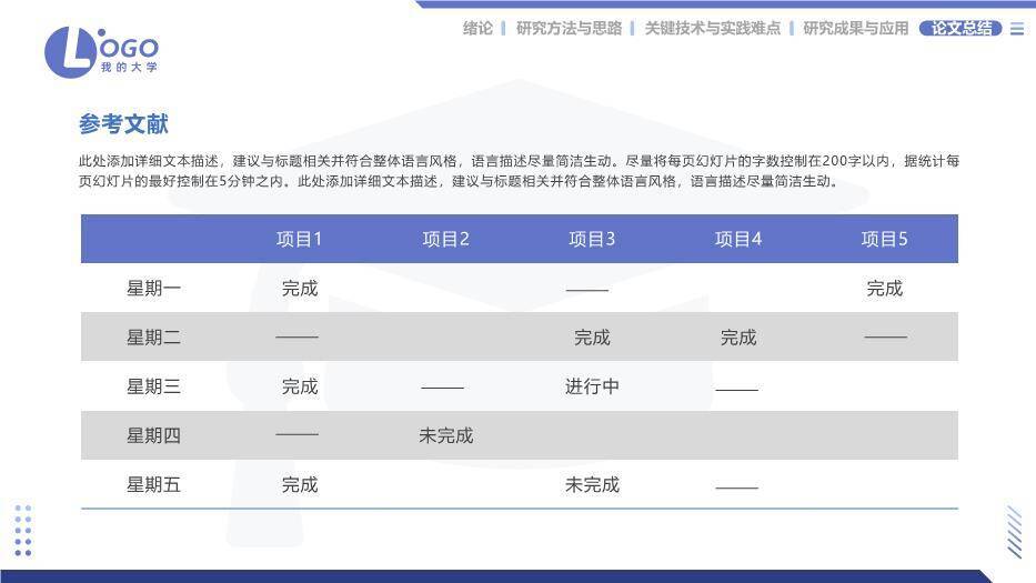 顶部导航栏毕业论文答辩PPT模板7