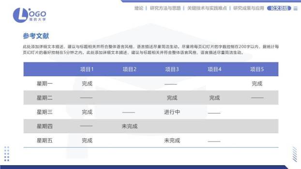 顶部导航栏毕业论文答辩PPT模板7