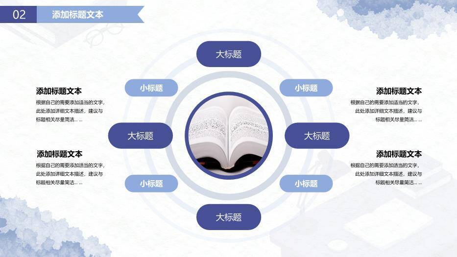 蓝色水彩学术风毕业论文答辩PPT模板2