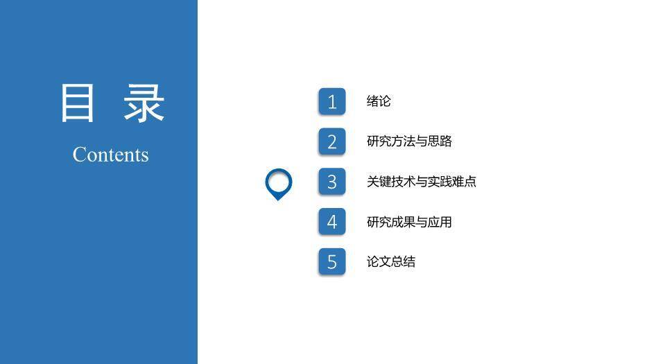 蓝色学术风论文答辩题目PPT模板9